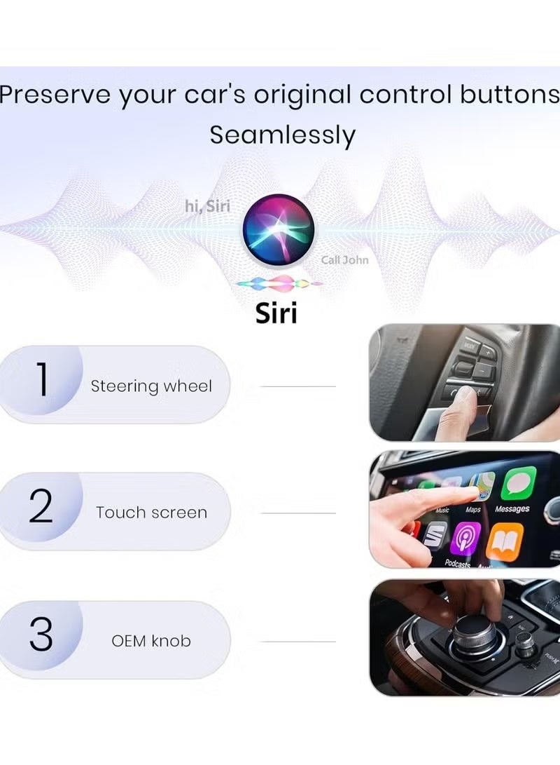 محول Carplay اللاسلكي لـ iPhone ، لتحويل Carplay السلكي إلى لاسلكي ، 2 في 1 توصيل وتشغيل Android Auto ومحول Carplay لنظام التشغيل iOS 10 Android 11 والإصدارات الأحدث ، سيارة مع Carplay المدمجة - Image 2